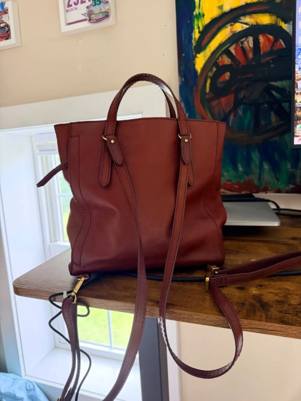 Fossil Camilla Brown Leather Backpack Bag